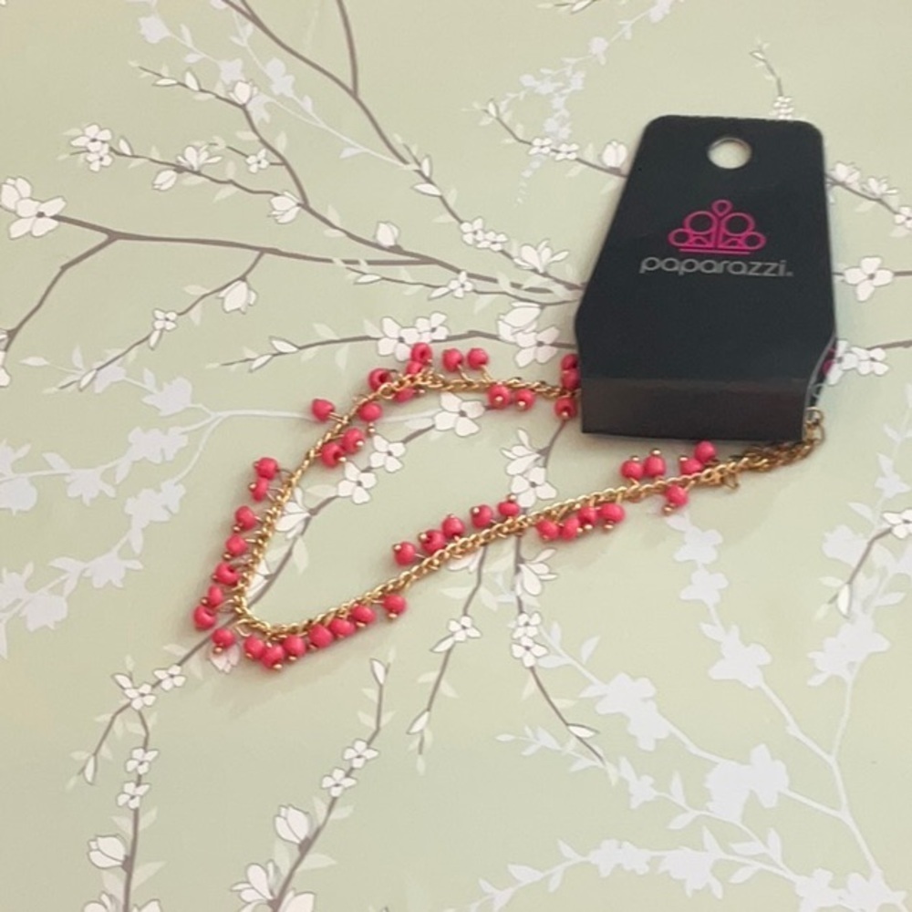 ❄️ Paparazzi | Pink and Gold Anklet Falling Blossoms Beach Bohemian